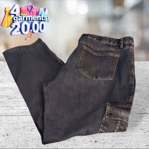 J.jill dark wash denim cargo pants size 14